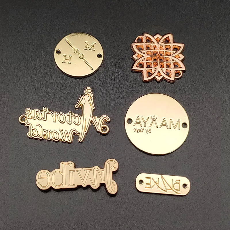 Wholesale engraved brand jewelry tags with logo custom custom metal tags charm pendant for jewelry