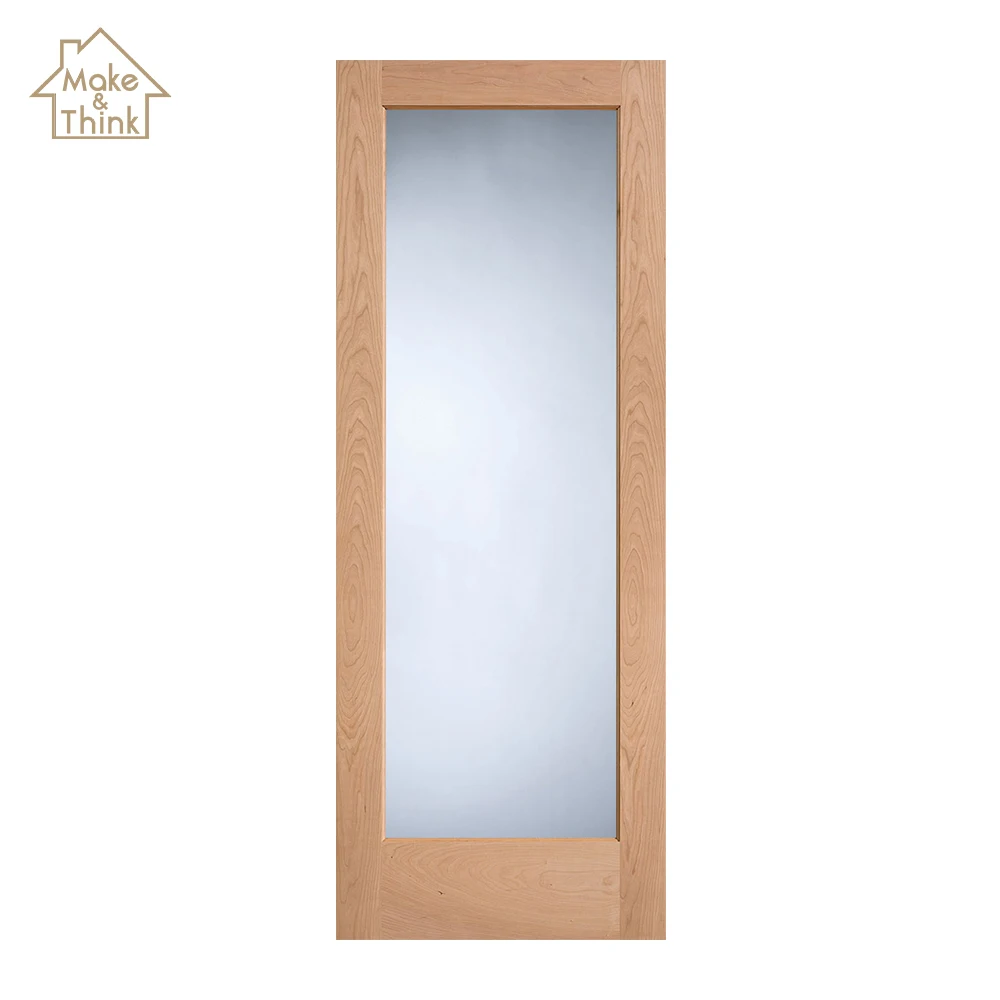 
Unbreakable living room glass wood timber french swing door portas francesas 