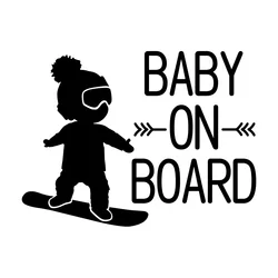 Baby on board personalised stickers baby on snowboard vinyl custom car window decal