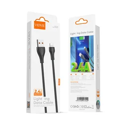 VIDVIE оптовая продажа готовый к отправке 2.4A Micro USB V8 Android мобильное зарядное устройство 1 м белый черный ПВХ кабель для передачи данных