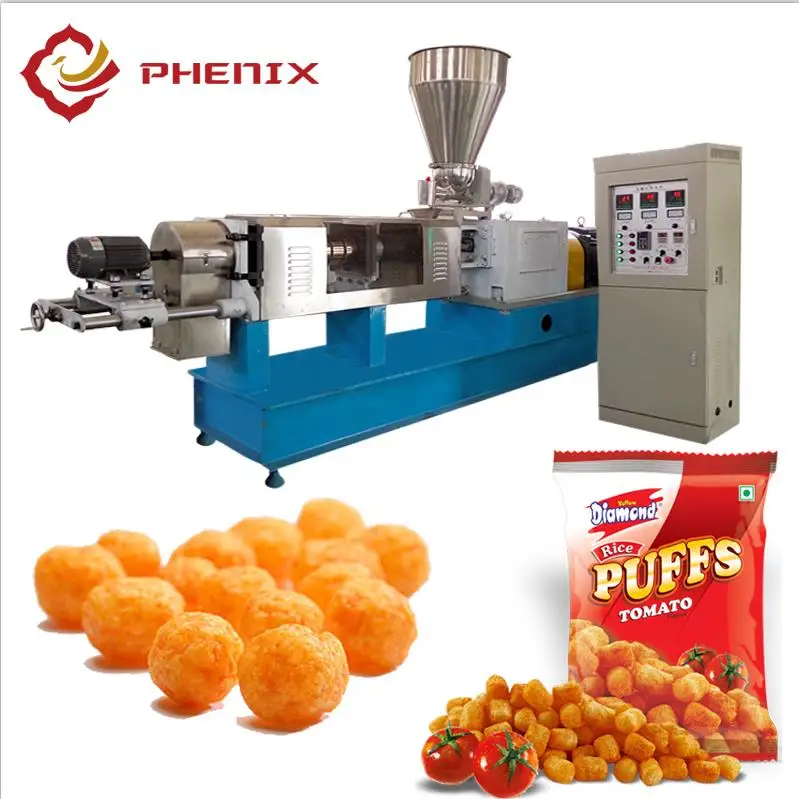 High Quality Automatic Twin Screw Extruded Corn Puff Snack Cheese Ball Making Machine