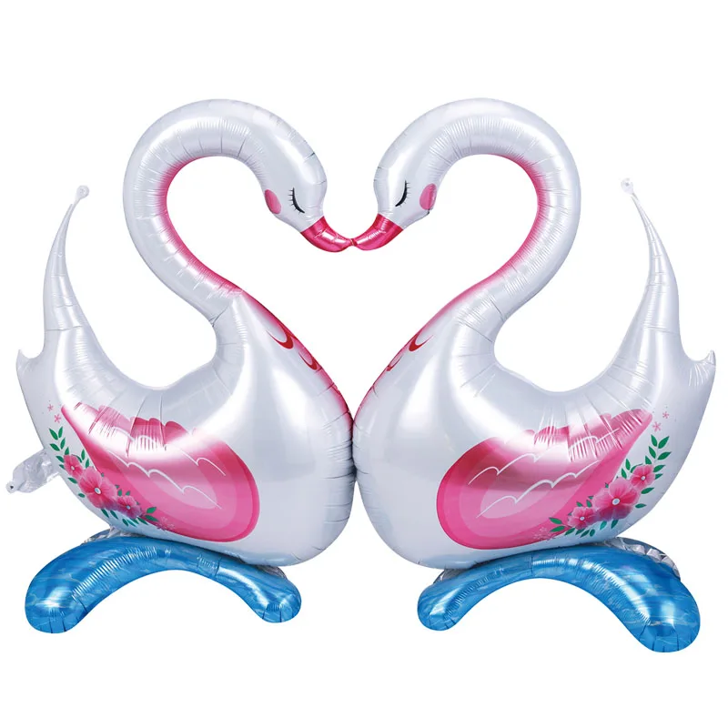
giant 48 inch 3D standing animal swan shape helium foil balloon with individual package for party decoration or kids toy 