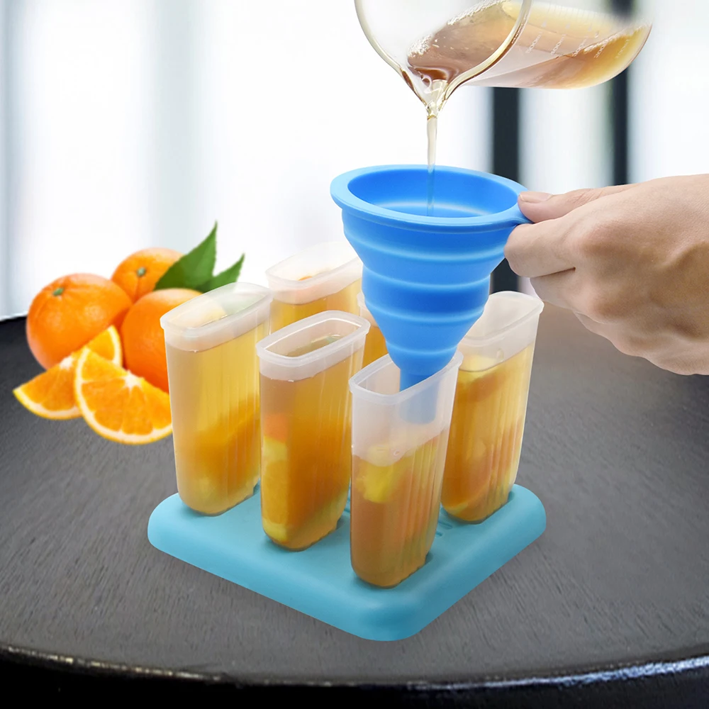 Helpcook BPA бесплатно многоразовые фруктового льда, партиями по 6 комплектов для льда ldpе, принимающих можно мыть в посудомоечной машине Прочный DIY на палочке поп формочка для мороженого