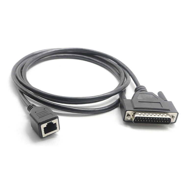 Customized RS232 DB25 25 Pin Male to RJ45 Female 8P8C Extension Serial Cable
