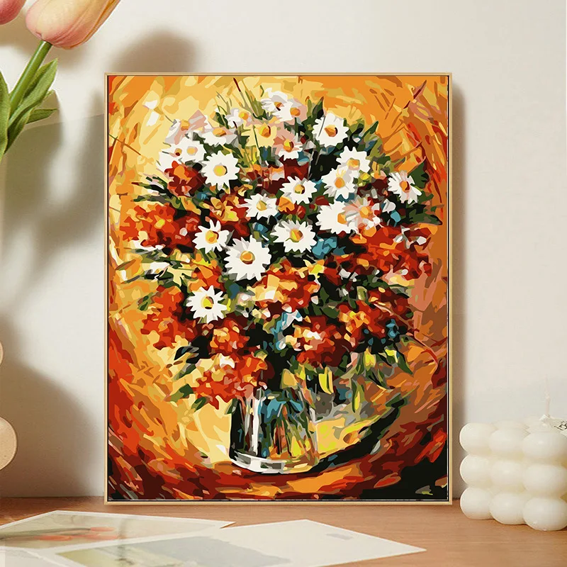 Adults Kids DIY Painting Canvas Acrylic Frame Painted Oil Gift Paint By Numbers Kits Wall Decorative Painting Home Decoration