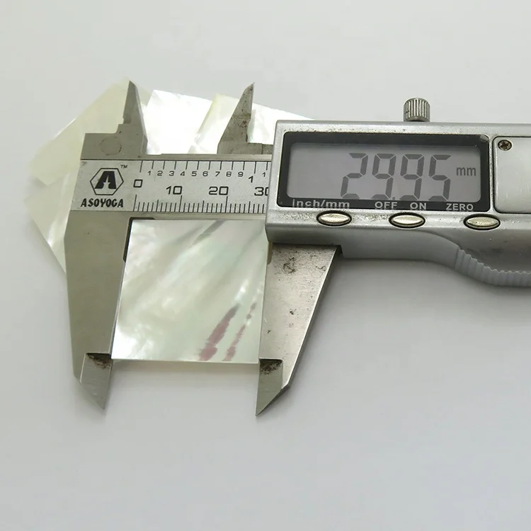 30X30X1.5MM Double Flat Shell Natural White Mother Of Pearl Square Sheet Gemstone For Jewelry Making