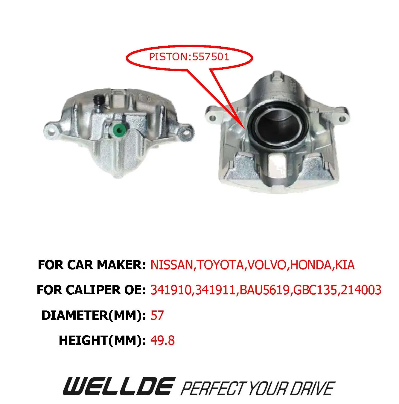 4112171J500 45216S1AE01 FACTORY BRAKE CALIPER PISTON FOR LAND ROVER FREELANDER FOR TOYOTA COROLLA FOR HONDA ACCORD 4773144010