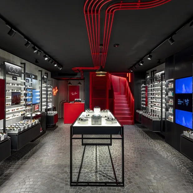 Rayban Sunglasses Store Wall Display Cabinet Of Optical Shop Interior Display Showcase Decoration