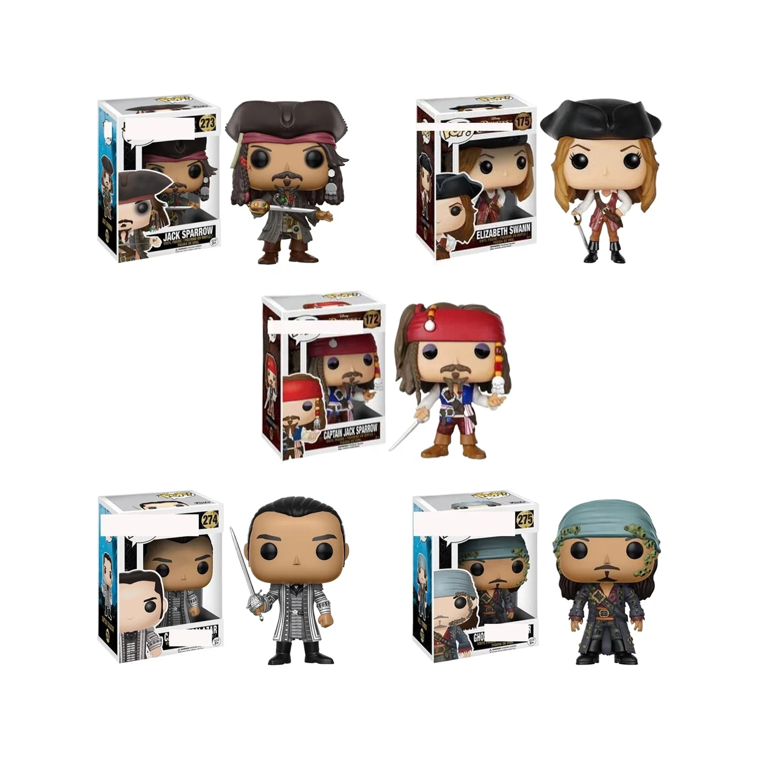 Hot sales funko pop Pirates of the Caribbean model toys Movie series PCV Jack Sparrow with funko pop protector Action Figures