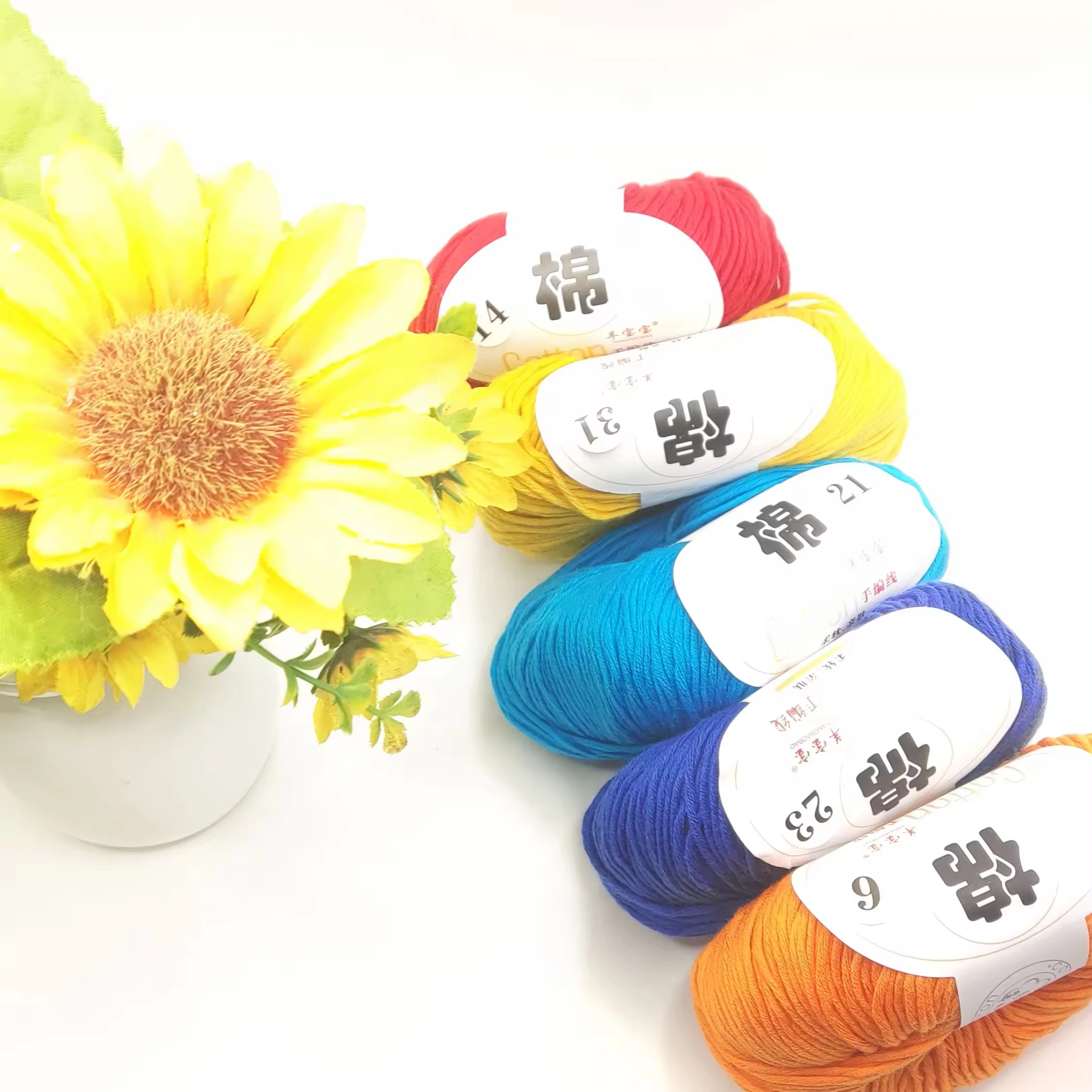Eco-Friendly 10 PLY Pure Cotton weaving Yarn 100% cotton crochet Knit Cotton Yarn For Baby