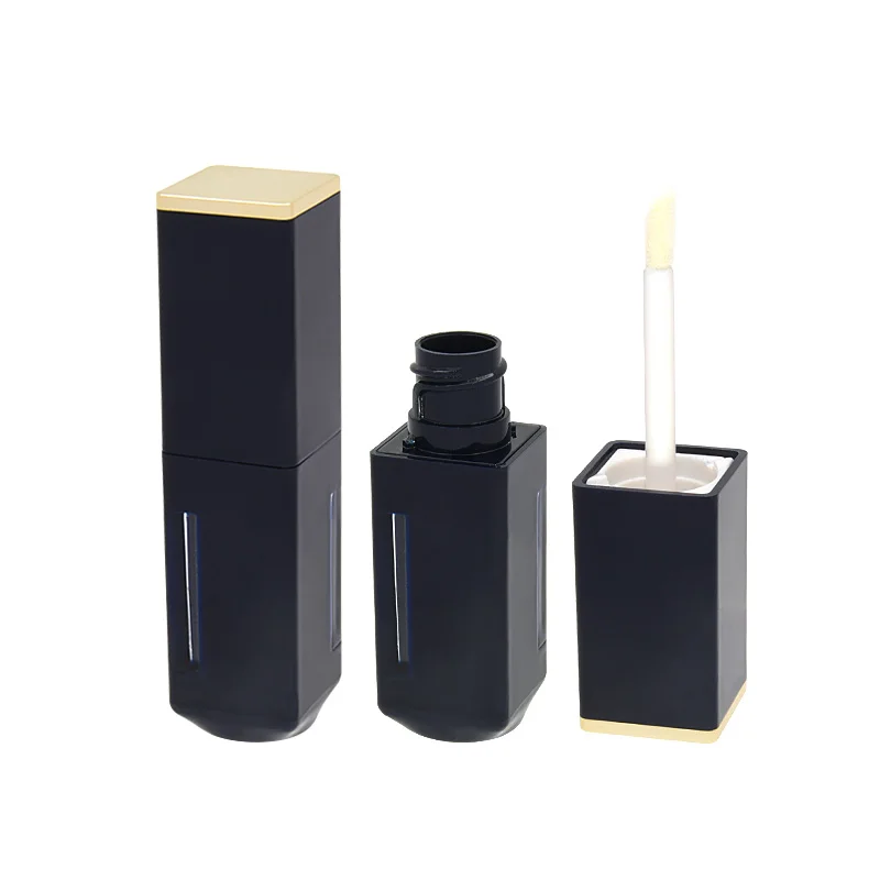 
Wholesale packaging black Lipstick Brilliant gloss lady sexy empty bottles square lipgloss tube lipstick tube 