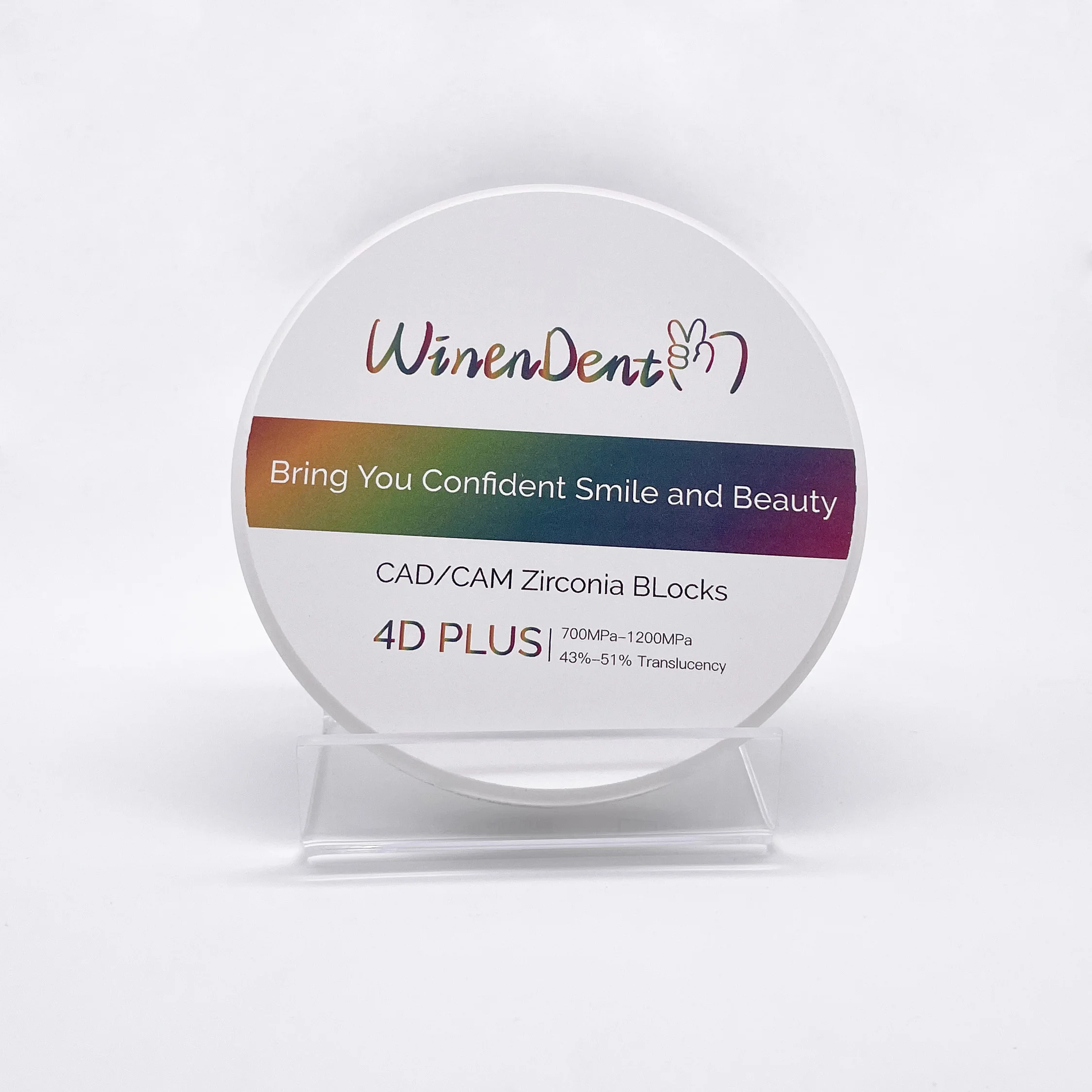 High Quality Multilayer Zirconia Block 4D-Plus 12mm 98mm Vita16 Bleach Zirconia Bloque De Dental Laboratory