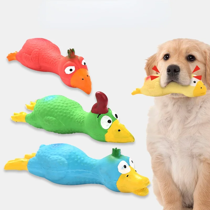 Fashion Pets Dog Squeak Toys Screaming Chicken Squeeze Sound Toy Funny Rubber Chicken Dog Toy