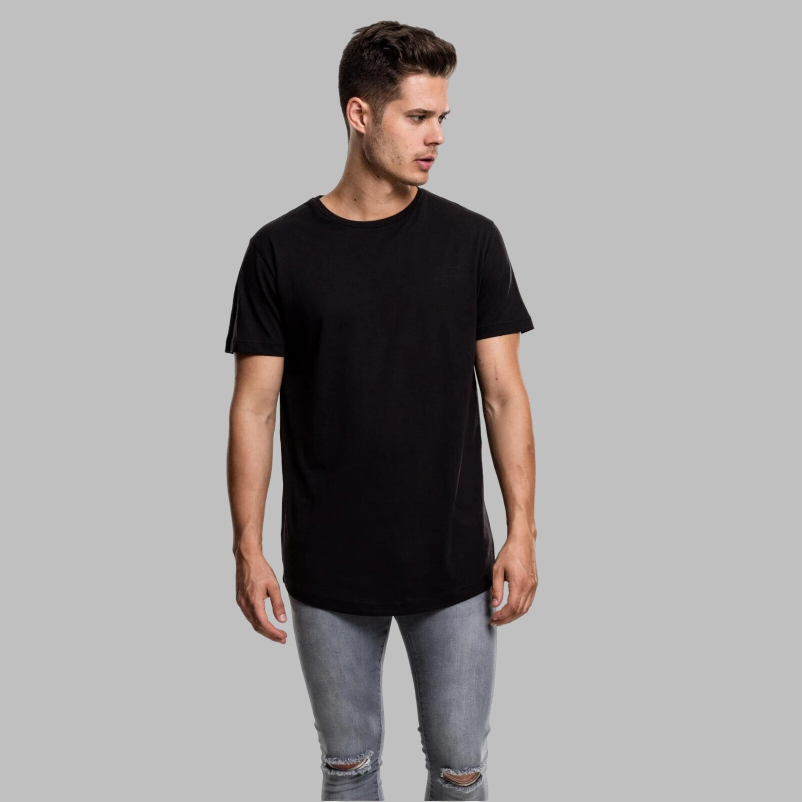 Wholesale Cheap Blank T Shirt Custom Polyester Cotton t-shirt Printing logo for Mens Plain t shirts 180g Blank T-Shirt