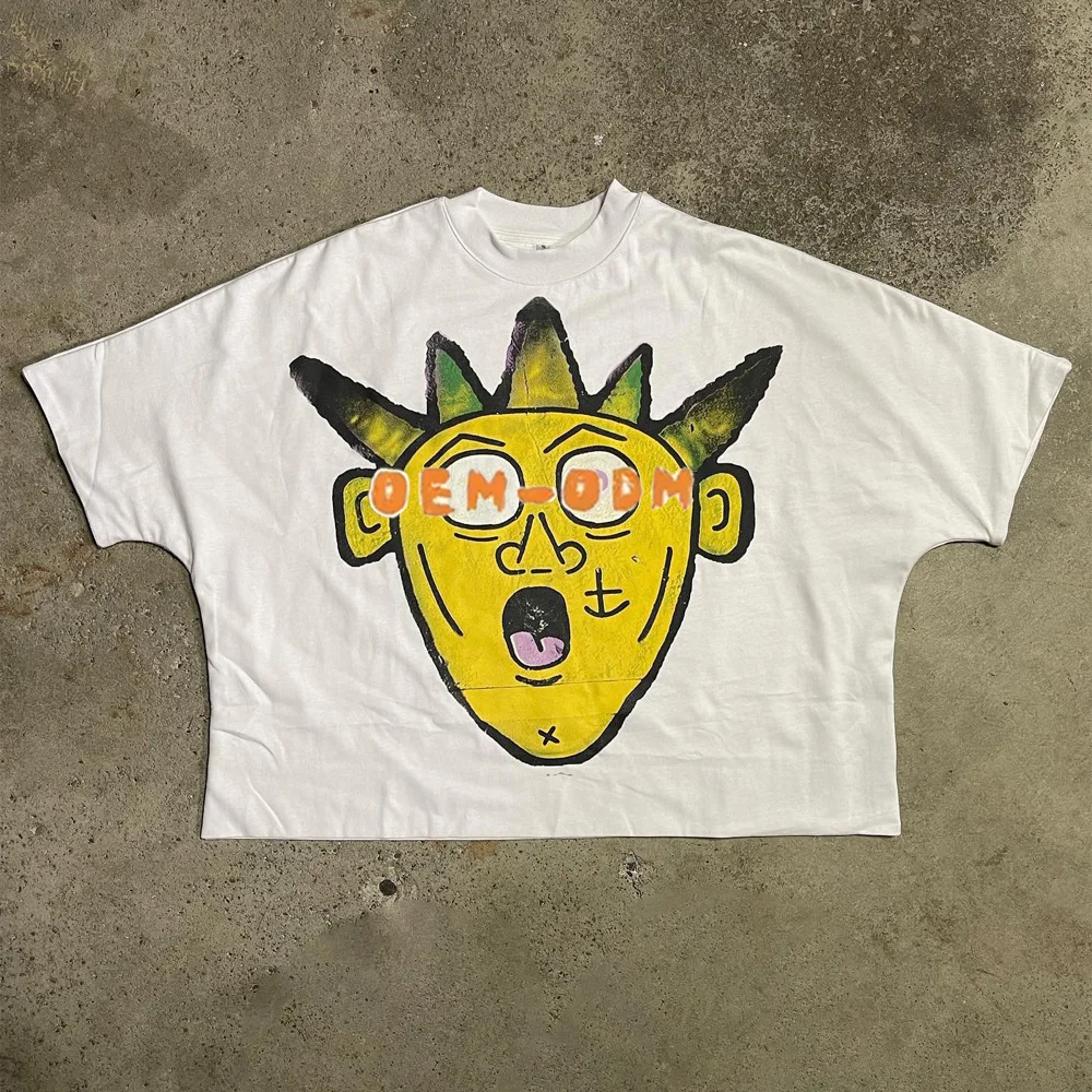 Custom luxury High Quality Oversize drop shoulder Cropped tshirt printing vintage Boxy Fit T-shirt men luxury brand t-shirts