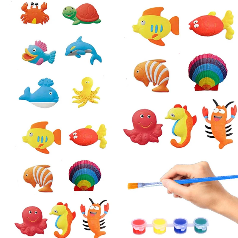Colorful 3d Model DIY Pottery Stone Plaster Toys Painting Colours Set For Kids