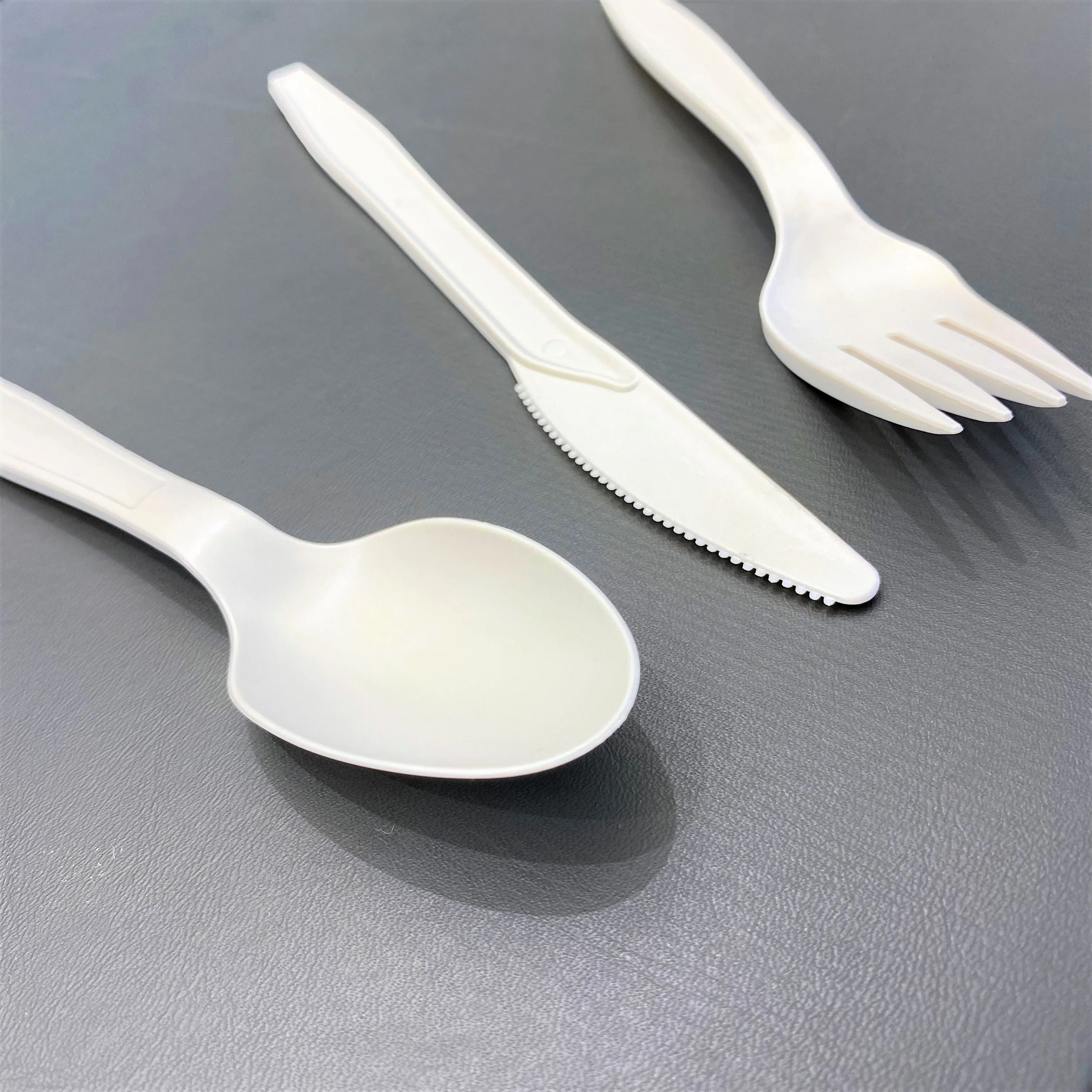 Custom Eco Friendly Individual Bag Plant Cornstarch Tea Soup Spoon Biodegradable Cutlery Disposable