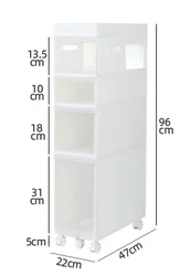 Bathroom Crevice Storage Cabinet Drawer Type Plastic Transparent Ultra-narrow Gap Cabinet Kitchen Refrigerator Crevice Rack