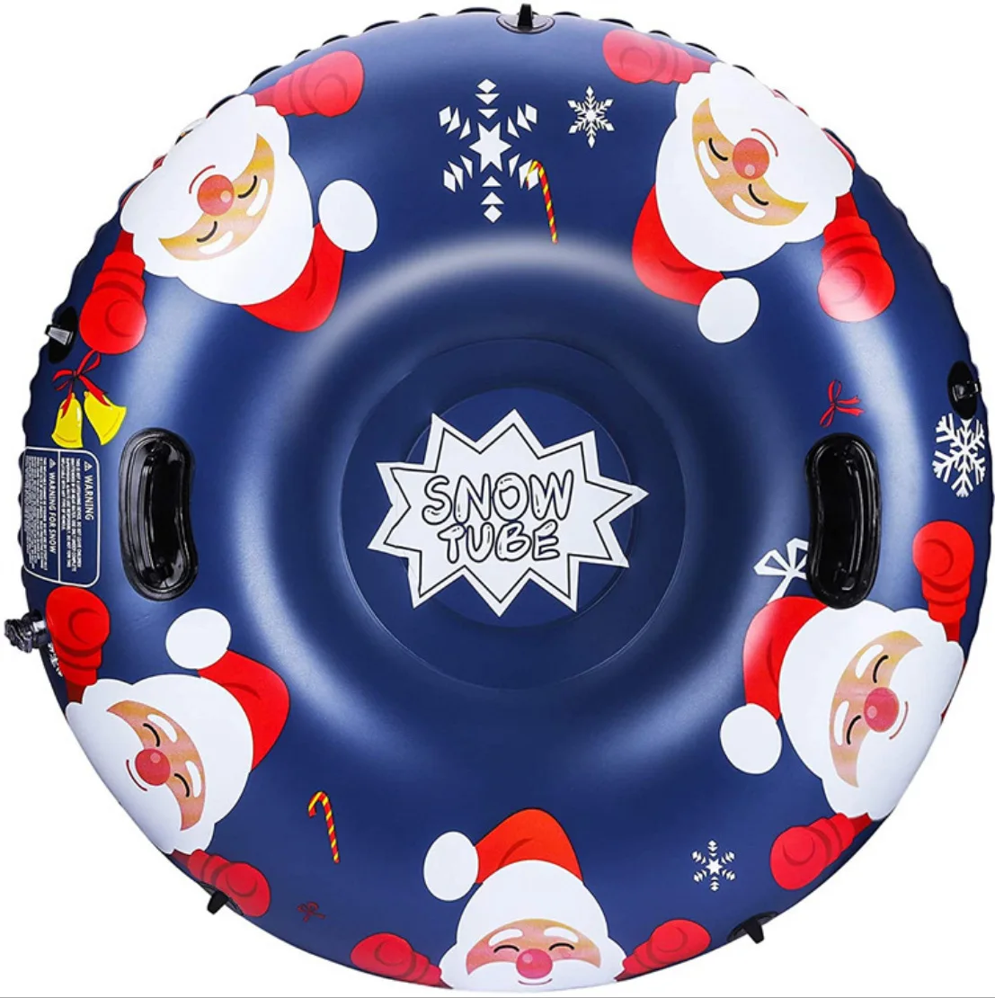 Outdoor Sports 110Cm Heavy Duty Inflatable Santa Claus Sledge Thicken 7P Pvc Winter Snow Tube With Handle