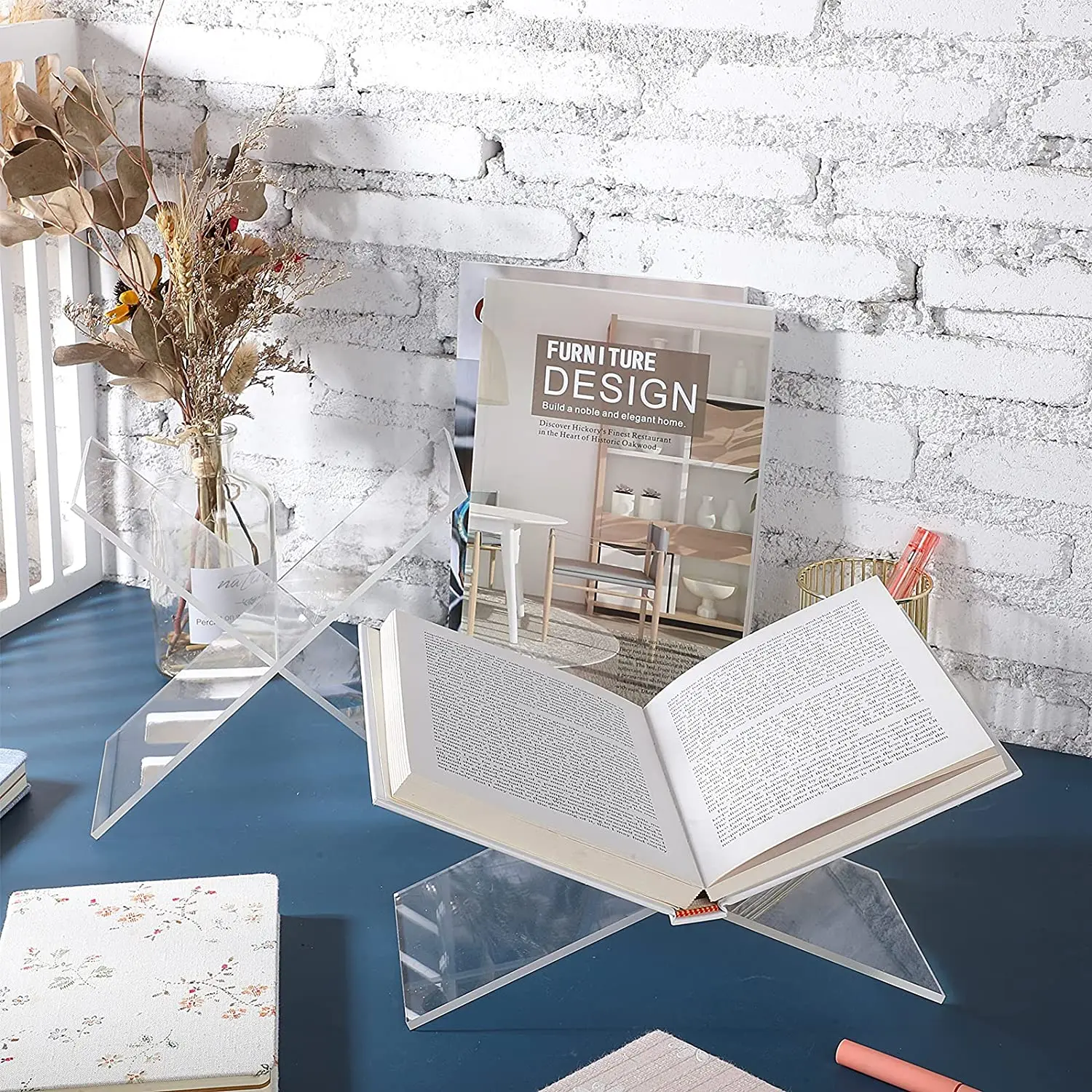 CUSTOM Files Showing Rack Transparent Book Stand Acrylic Displaying Shelf for Opening Book