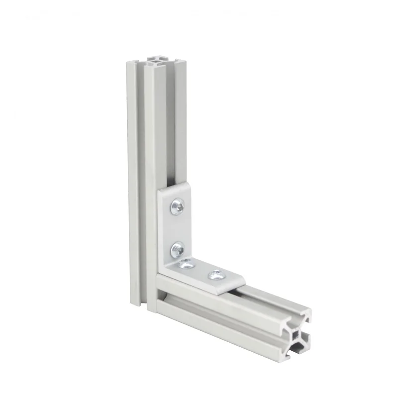 Fractional inch ROHS CNC L shape 2x2 inches 4 hole aluminum corner bracket for T slot Conveyors/Workbench #6344