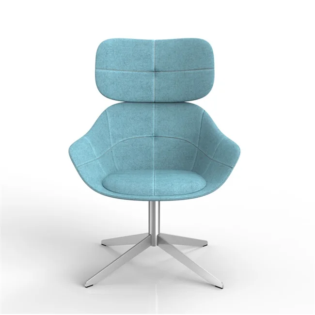 
England UK Designer High Back Metal Cross Base Hotel Commercial Lounge Chair 