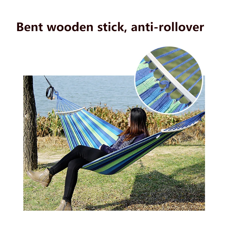Canvas Hammock Bed Folding Double Hanging Nylon Wholesale Swing Portable Outdoor Camping Hammock