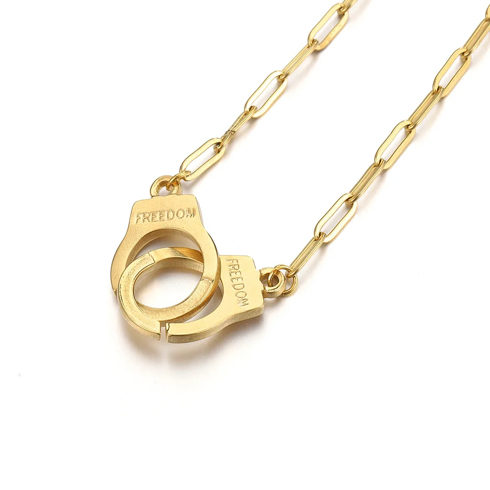 DIY jewelry accessory charms PVD coating stainless steel handcuffs connector necklace bracelet charms