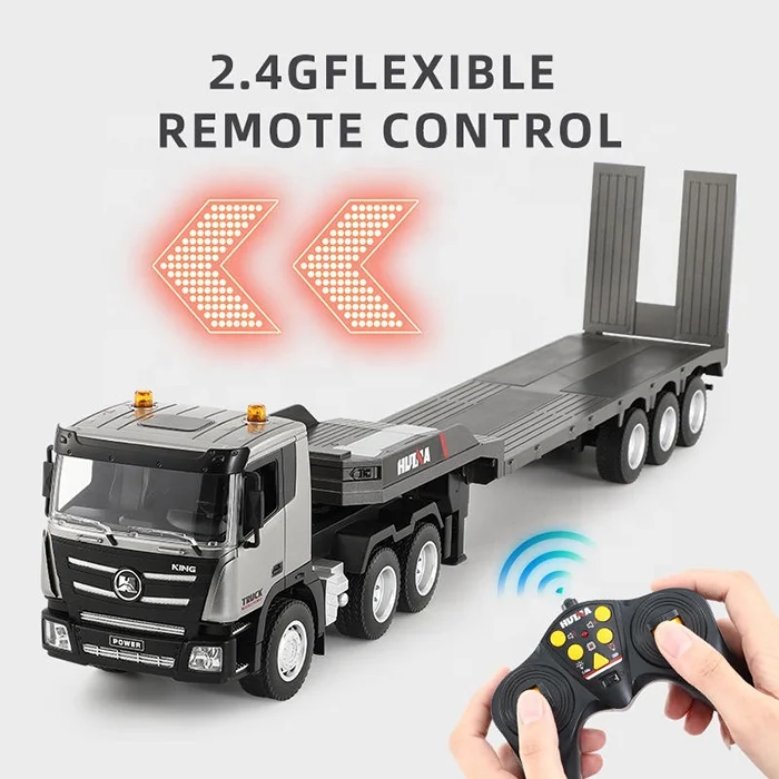 2.4ghz Huina 1318 1/24 Rc Trailer Truck Tractor Remote Control Construction Engineering Car Flatbed Rc Truck Toys
