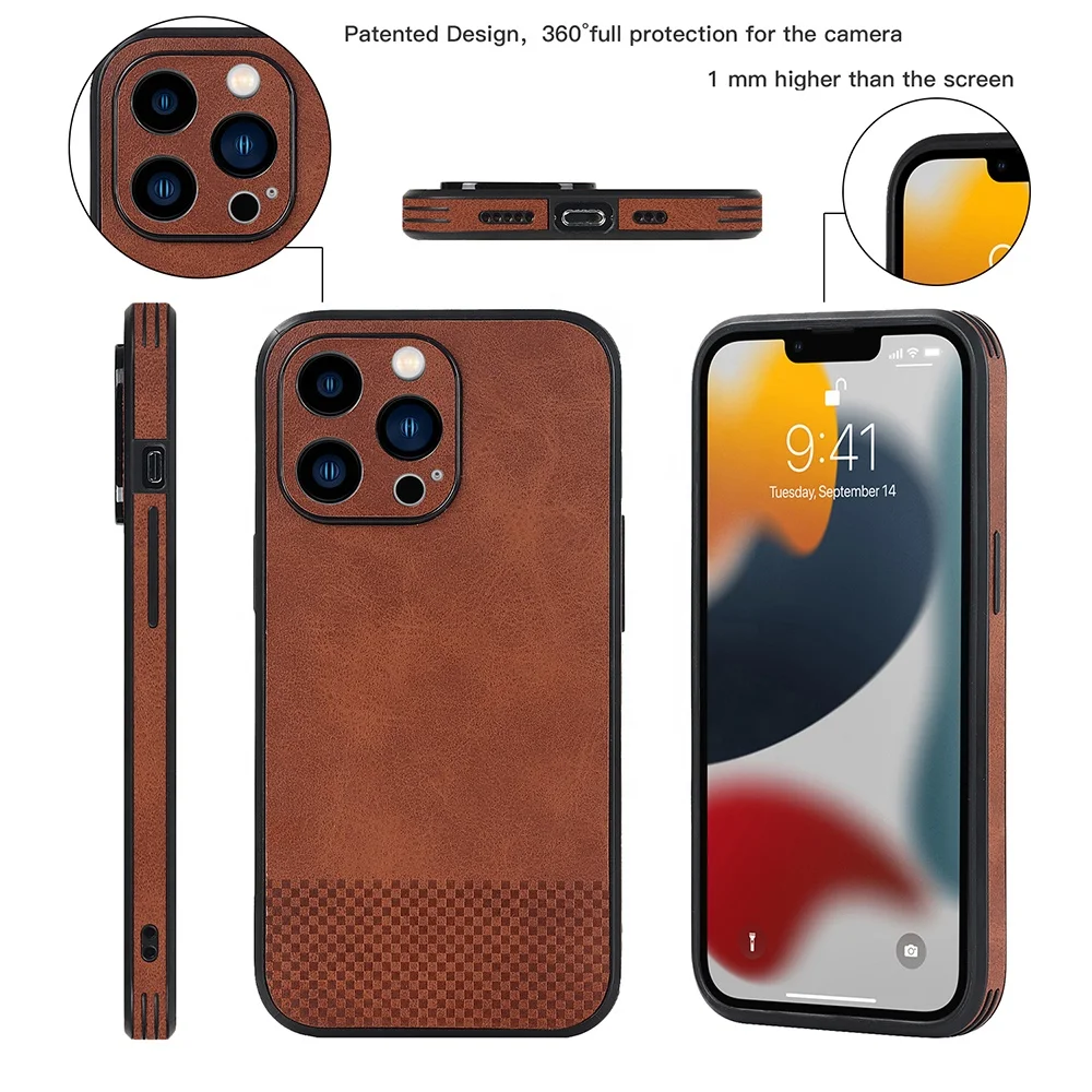 2022 Latest Designer PU Leather Phone Cover Compatible with iPhone 14 14plus 14pro 14pro max Case Custom Logo Phone Case