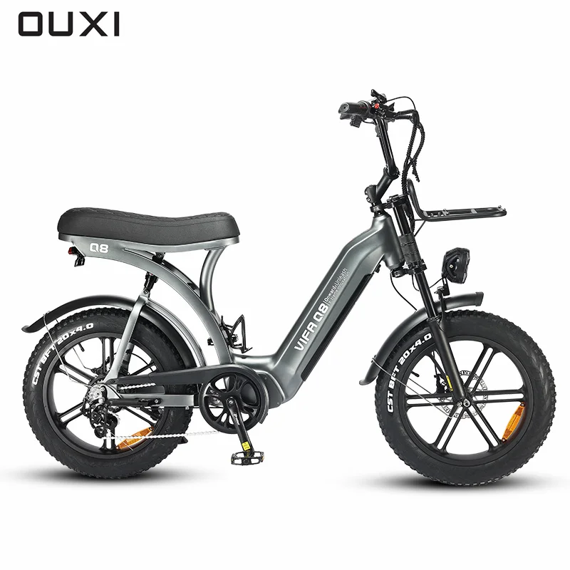 ЕС склад OUXI Q8 250 Вт 750 Электрический толстый велосипед Интегрированный аккумулятор Fatbike с передней корзиной