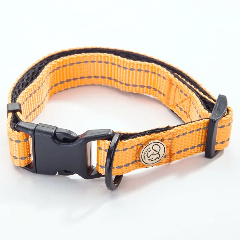 Reflective Nylon collar Mesh cloth padded dog collar pet supplies Pet Collars