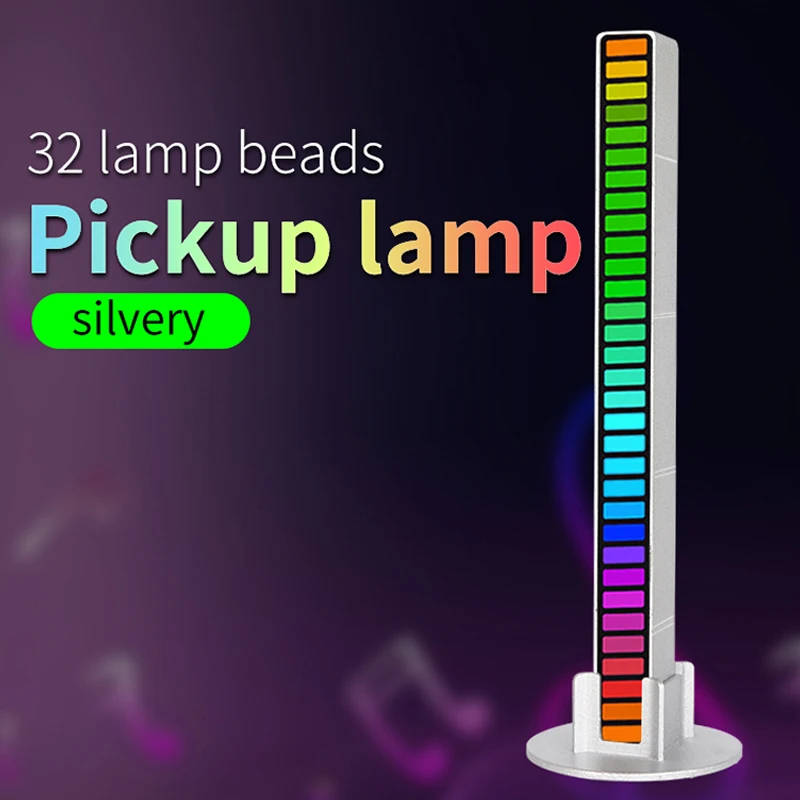 RGB sound control pickup rhythm lights music ambient lamp car LED night lights with USB charging