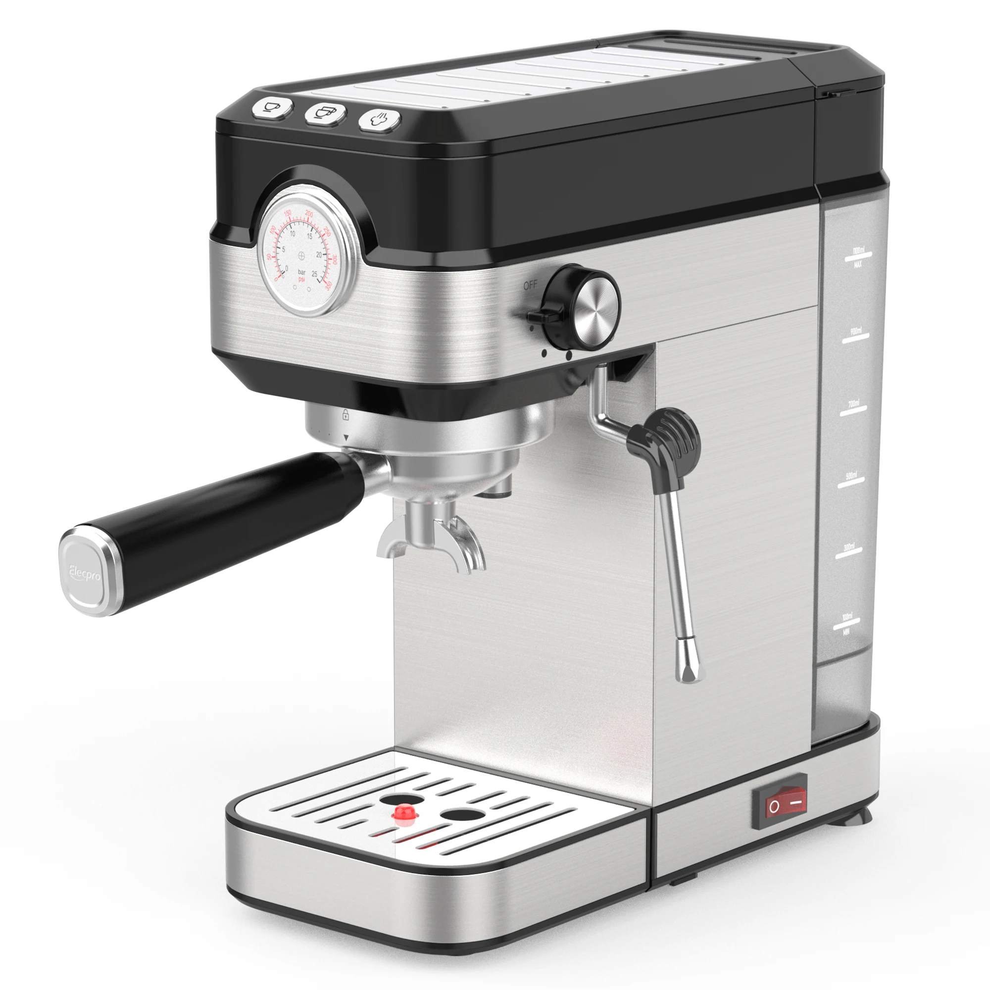 2023 Hot sale Espresso Coffee Maker Easy Control 20bars Pressure Gauge Stainless Steel Body Italian Espresso Coffee Machine