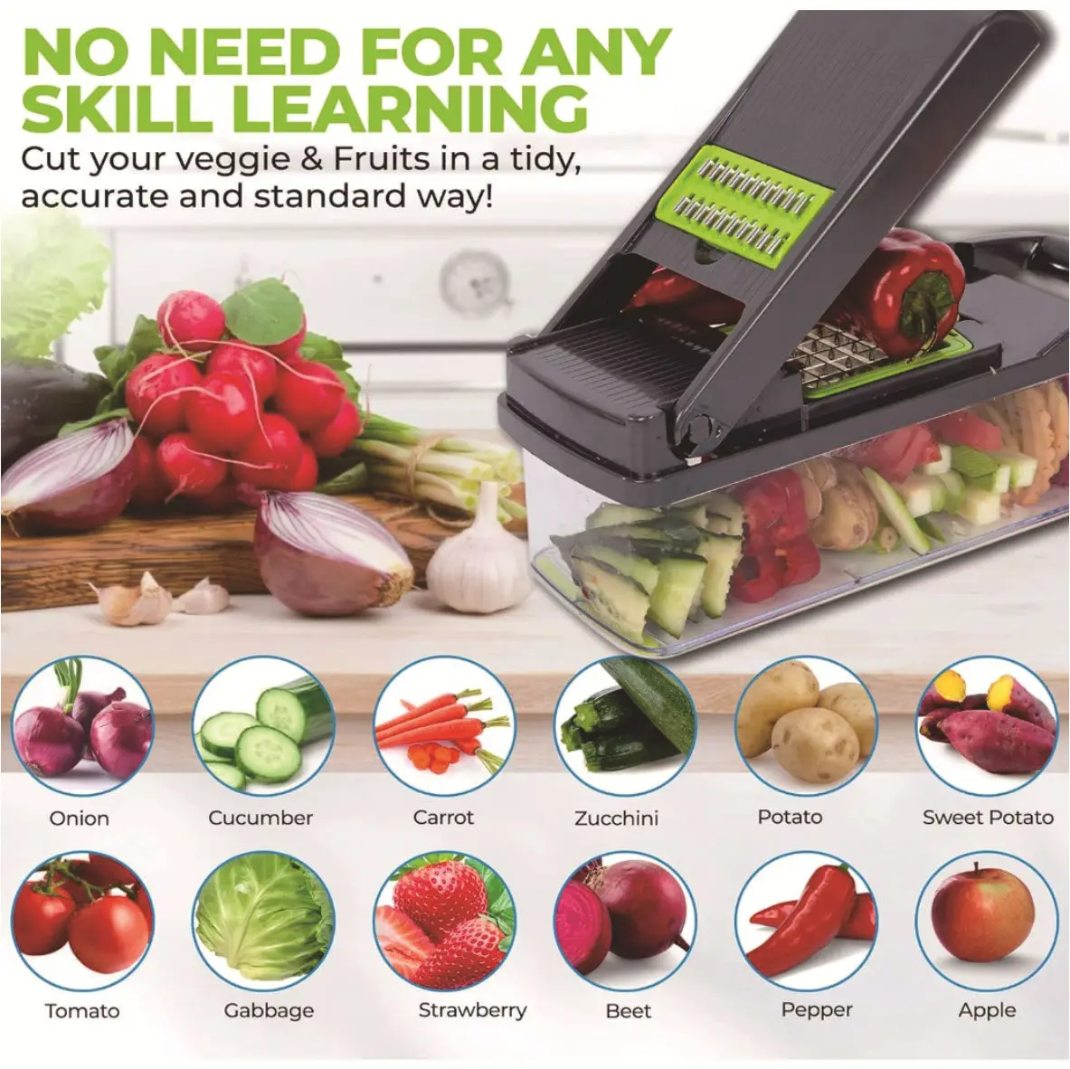 High Quality 8 In 1 Vegetable Chopper Potato French Fries Cutter Fruit Salad Cutter Slicer