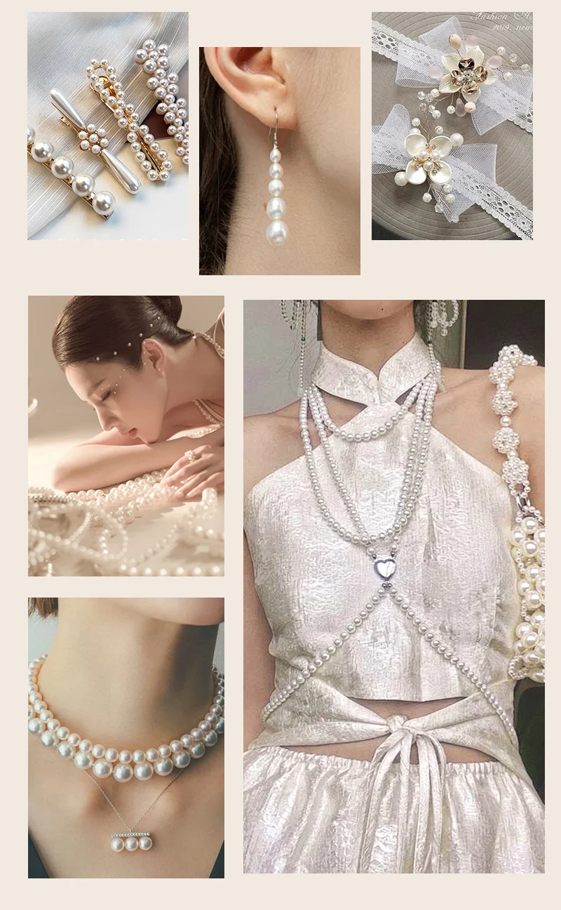 DIY Multi-size optional 4-12mm Ivory Imitation Pearl Beads Acrylic Smooth Round Spacer Beads for Jewelry Making
