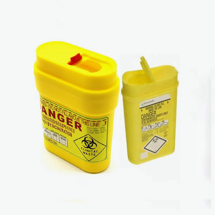 0.2ml 0.3ml 0.4ml 0.5ml Travel Plastic Disposable Safe Mini Small Pocket Sharps Containers