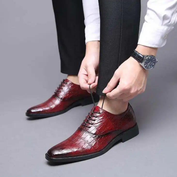 Мужские туфли, Новинка осени 2019, кожаные туфли, деловые классические мужские туфли в британском стиле, из кожи с острым носком