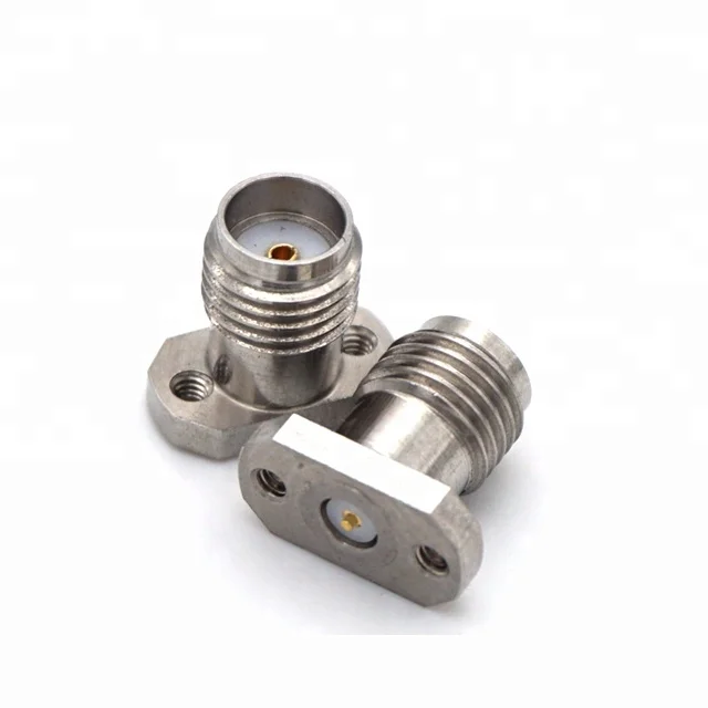 RF connector SMA female 2 holes flange mounted receptacle