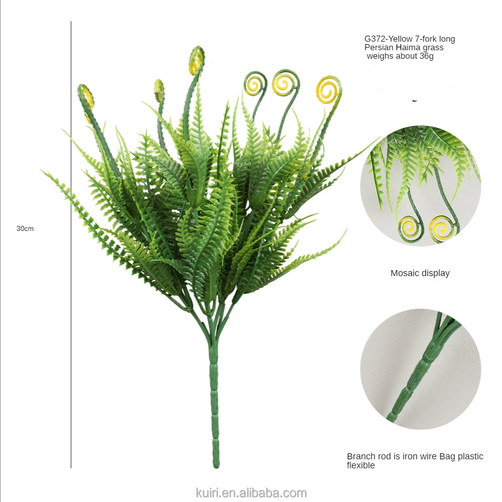 qh164-0125d hot sales simulation fern plants sage plant artificial arrangement green 3d model plastic leaf