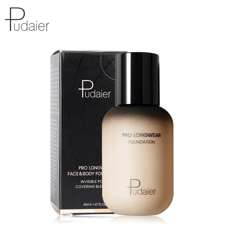 Pudaier 40color woman lasting makeup studio liquid foundation face body pore acne hiding concealer moisturizing isolation cream