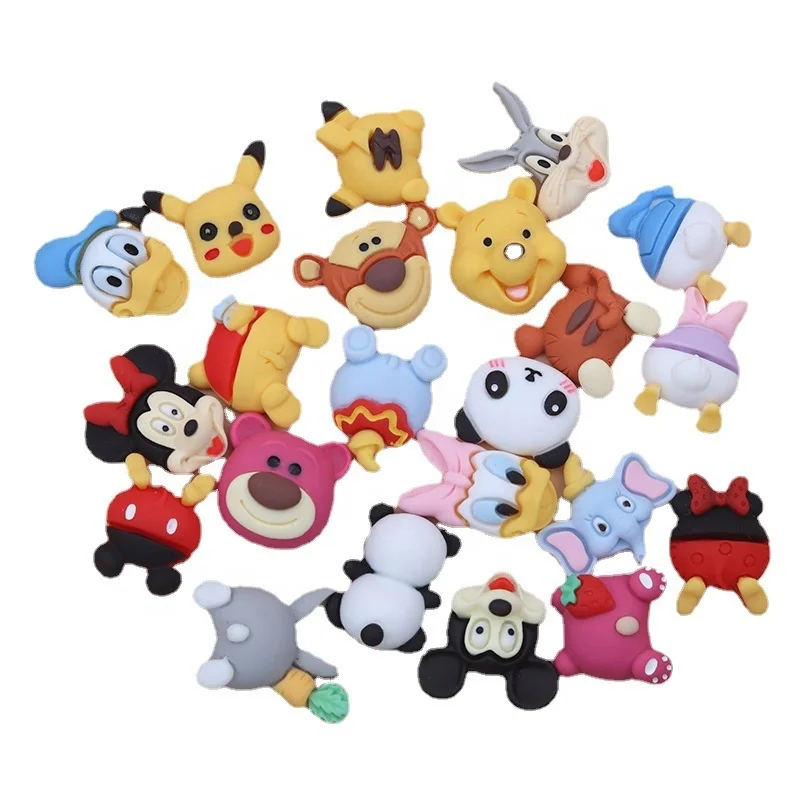 3D Flatback Resin Kawaii Ornaments Famous Cartoon Cartoon Characters Animals Nail Charms for DIY Crafts Scrapbooking