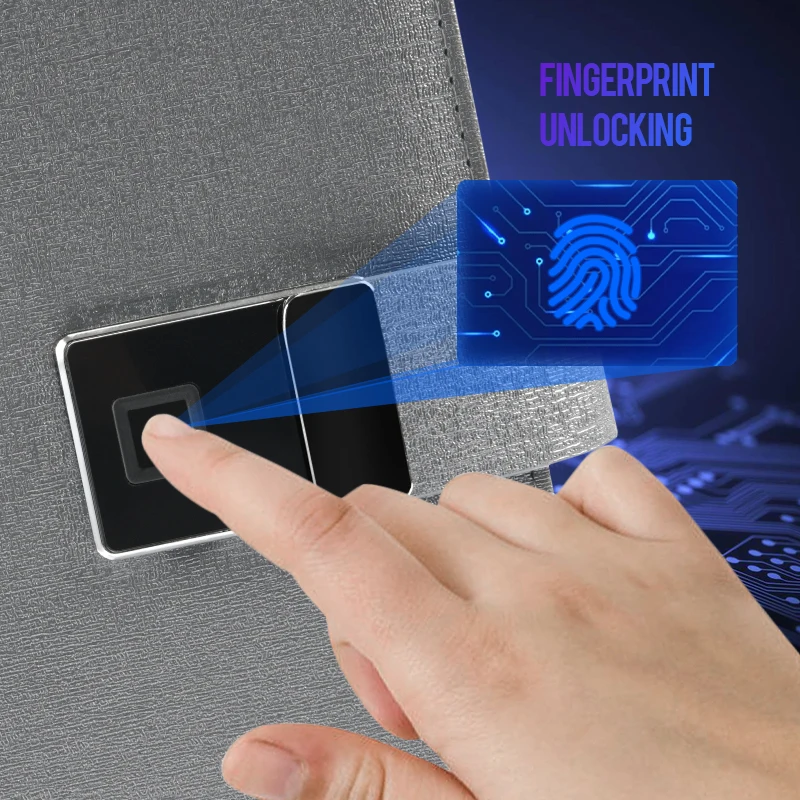 Smart Digital Cloud Based Journal MP4 Video Note Book with Power Bank and USB Gift Password Fingerprint Lock Planner Notebook