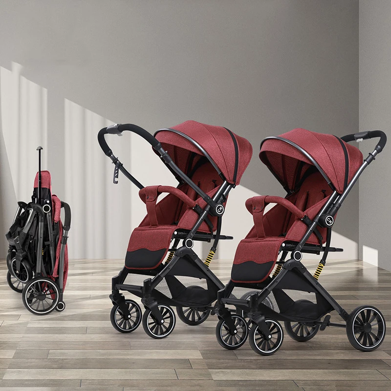 2023 Baby Stroller two way push Stroller Kids Baby Travel Camping Folding Wagon Stroller With Canopy