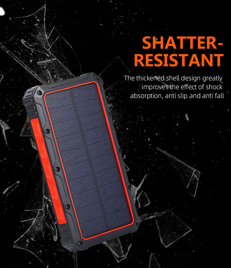 Best Waterproof 36000mAh Solar Charger with Compass Outdoor Solar Power Bank 36000mAh with Two Strong Flashlight Hot on Amazon