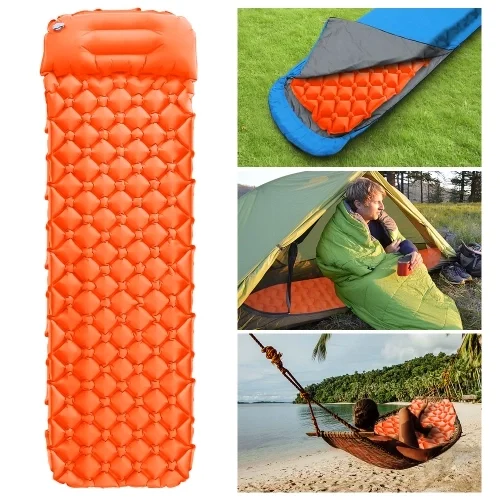quick flow valve  with Pillow  Flexible structure fits well   Compact Ultralight Waterproof Camping Air Mat comfortable support