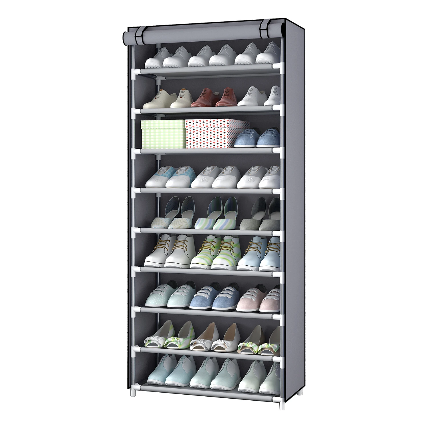 
Simple Non-Woven Fabric Shoe Storage Organizer Rack Holder Cabinet Steel Frame Plastic 