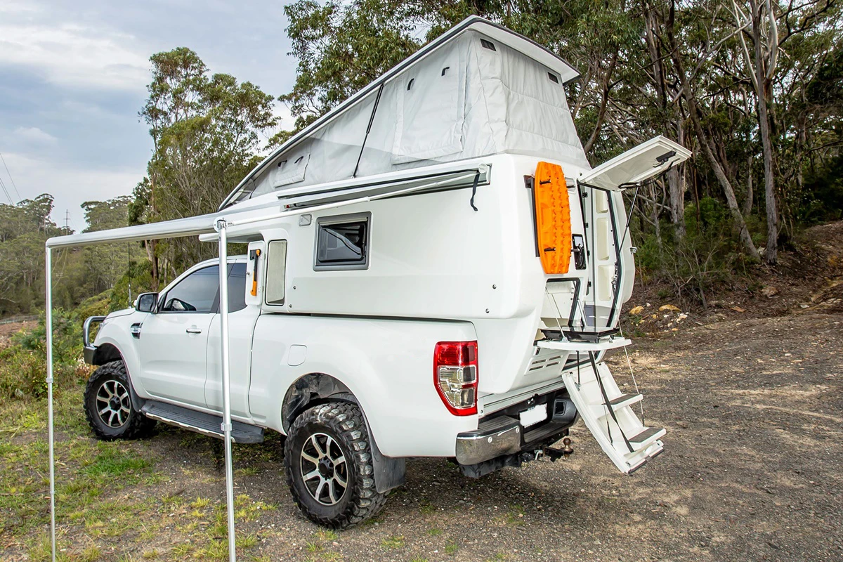 2022 Ecocampor Fiberglass Pop Up Truck Camper With Slide Out Bed For Sale