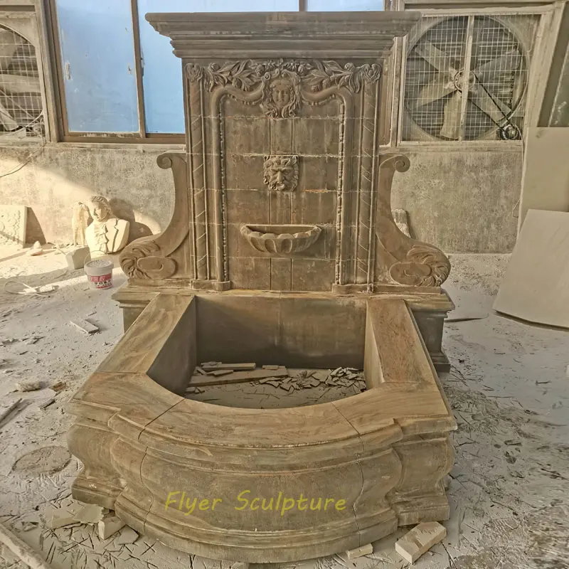Natural Solid Stone Effect Cascading Water Bowl Water Feature Garden Stone Bowl Fountain