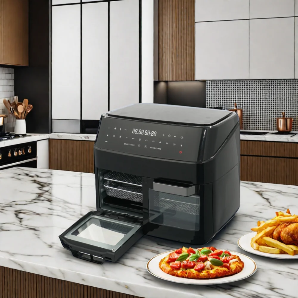 Ukninja Wholesale Dual Air Fryer Freidora De Aire Digital Oven Air Fryer Lcd Display Electric Smart Dual Basket 6l 8l 9l OEM